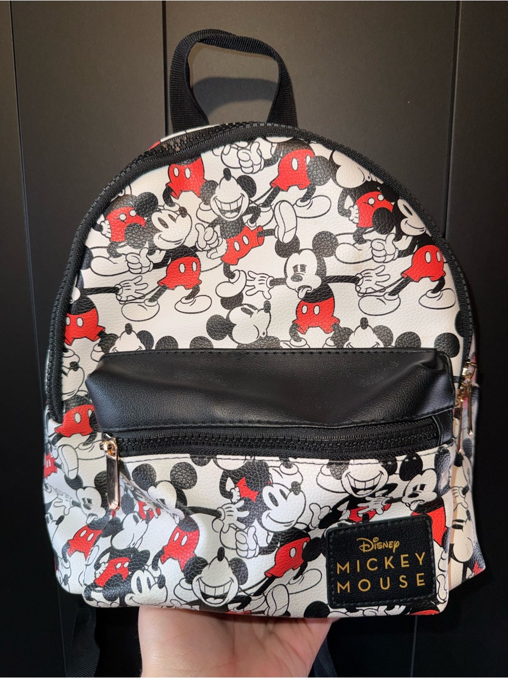 Disney Mickey Mouse Kids Mini Backpack - Black, Red, White